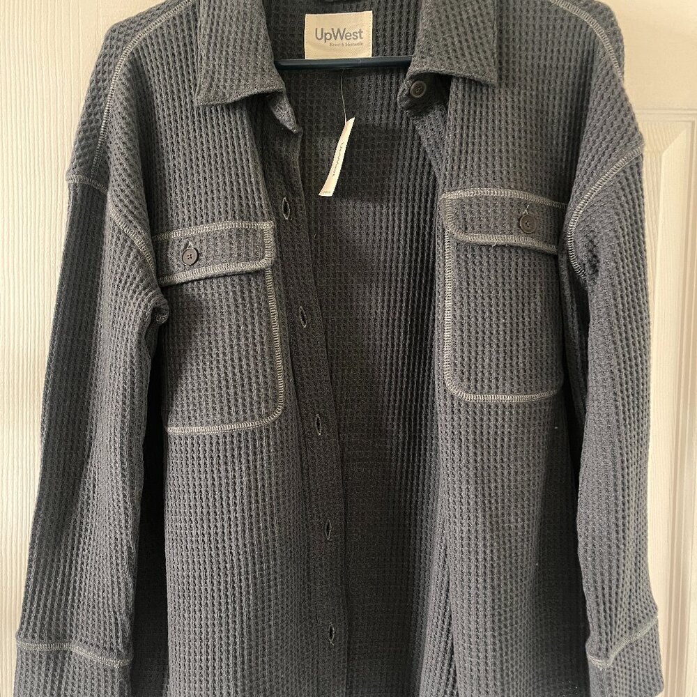 UpWest Waffle Button Up Shirt Grey